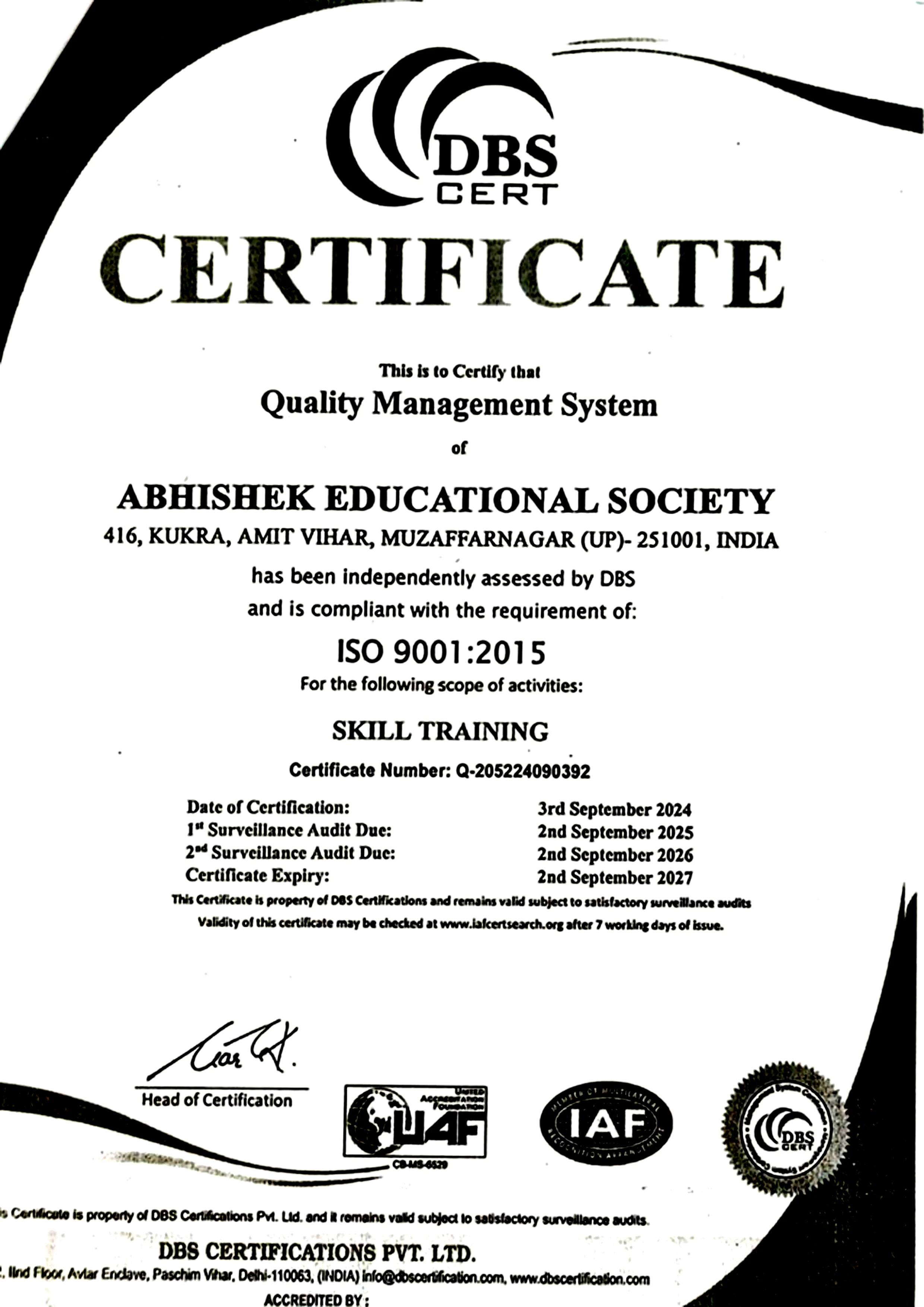 Certificate 1